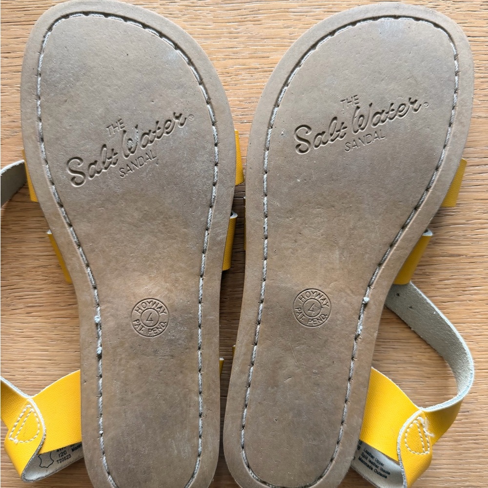 Saltwater Sandals Kids Yellow mustard Size 4 - Picture 2 of 4